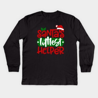 Santa's Littlest Helper Kids Long Sleeve T-Shirt